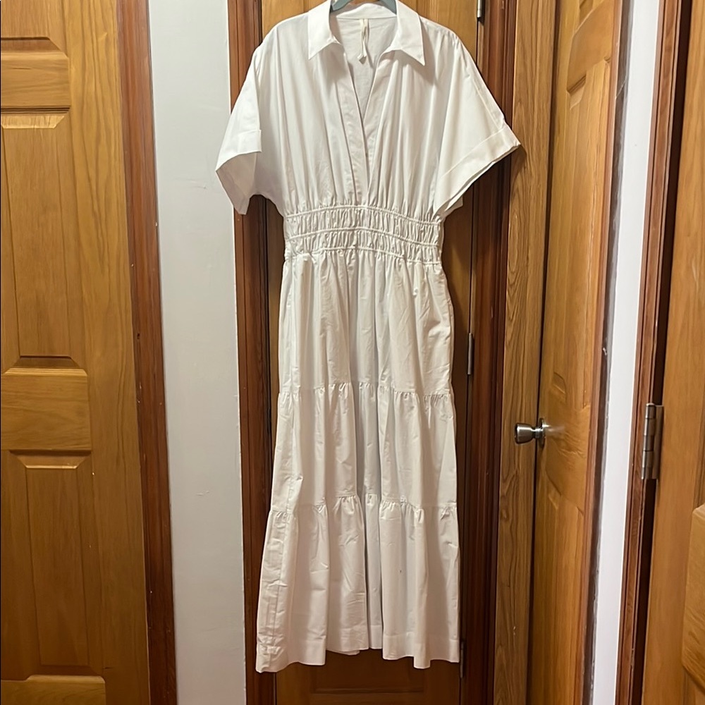 Anthropologie Somerset Maxi Dress: shirt dress edition. White size medium